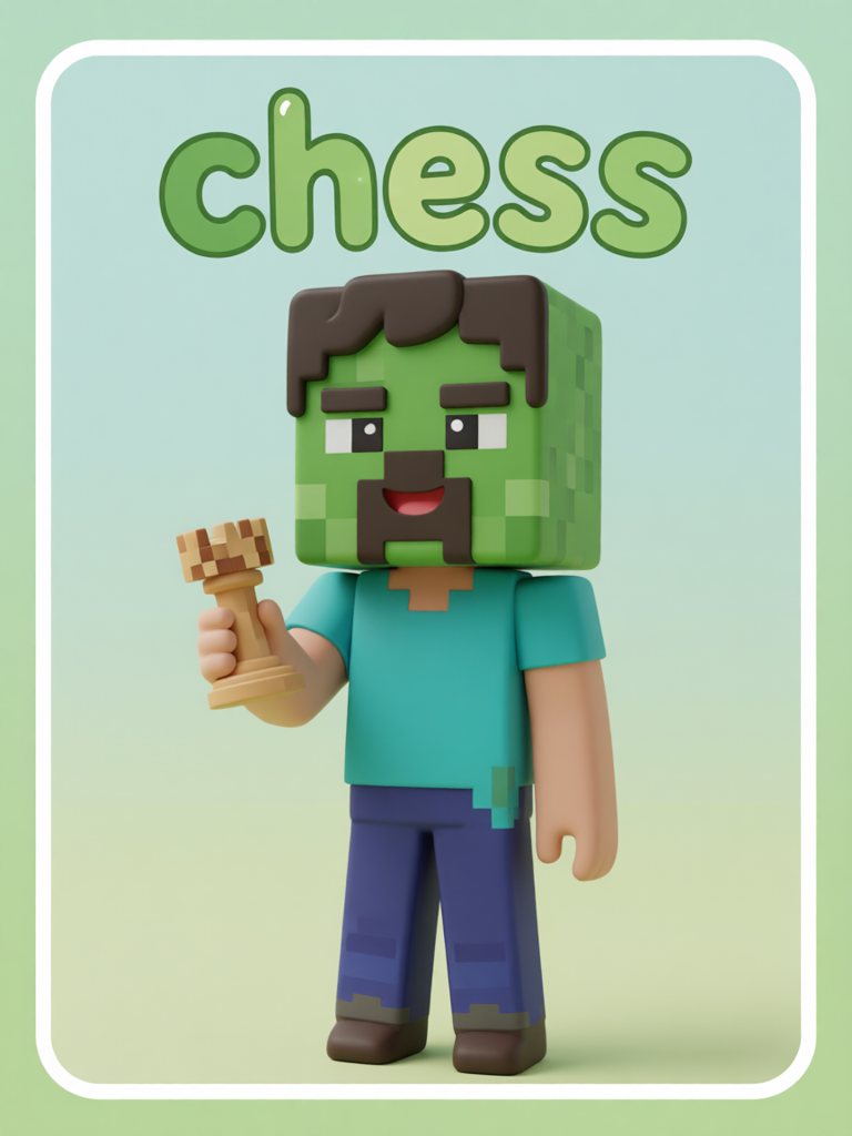 chess 单词卡插画