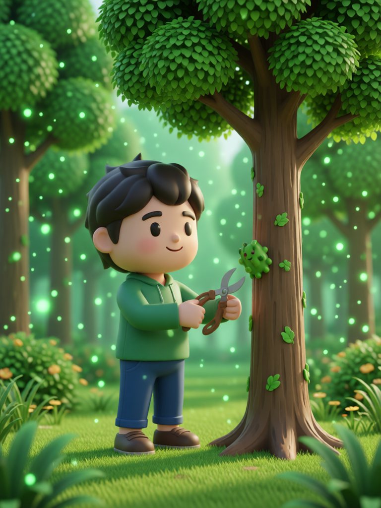 cut down 情景插画
