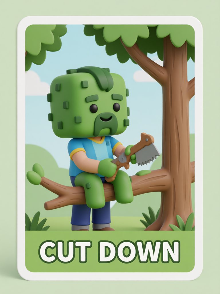 cut down 插画