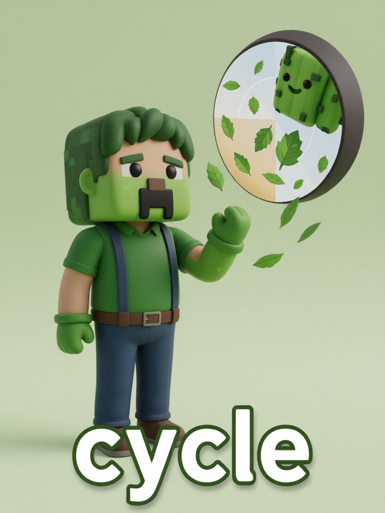 cycle 单词卡插画