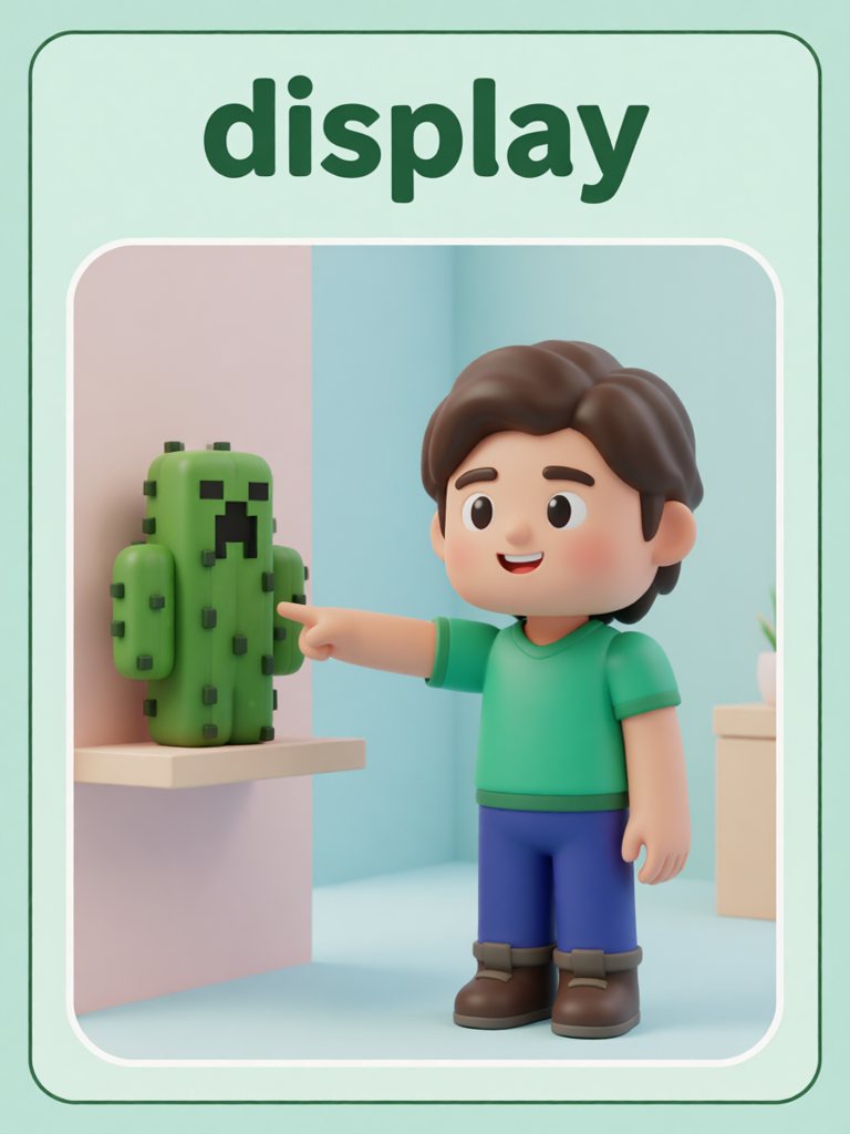 display 单词卡插画