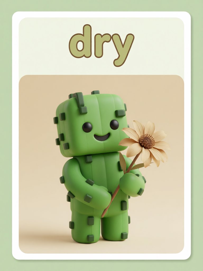 dry 单词卡插画