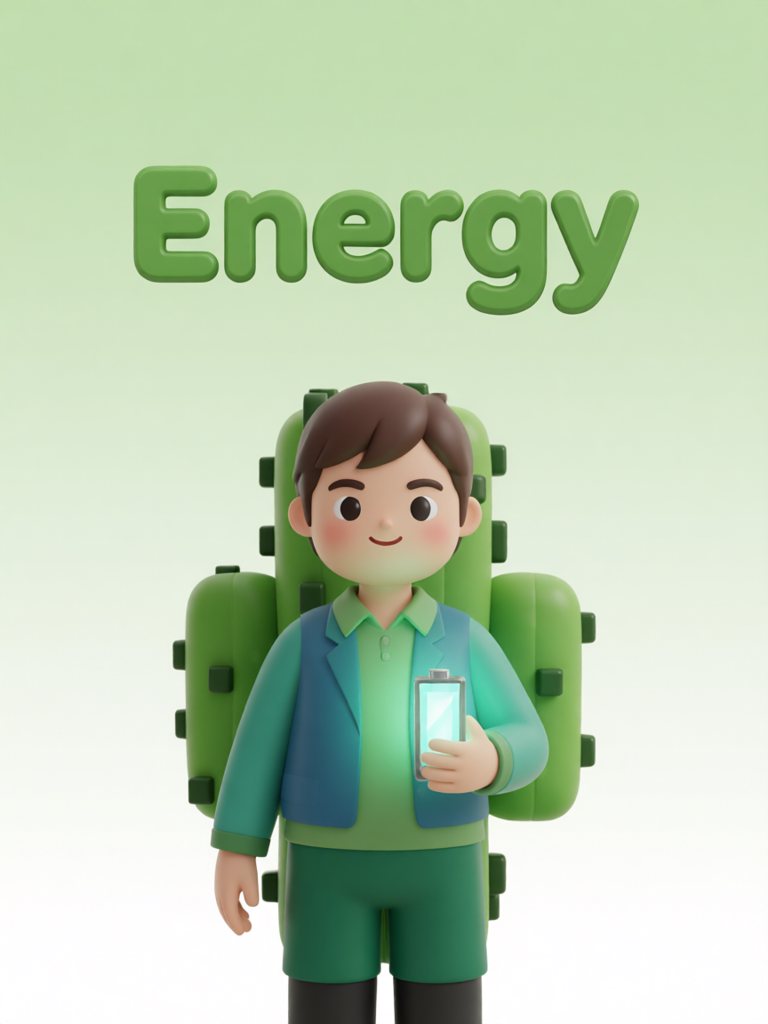 energy 单词卡插画