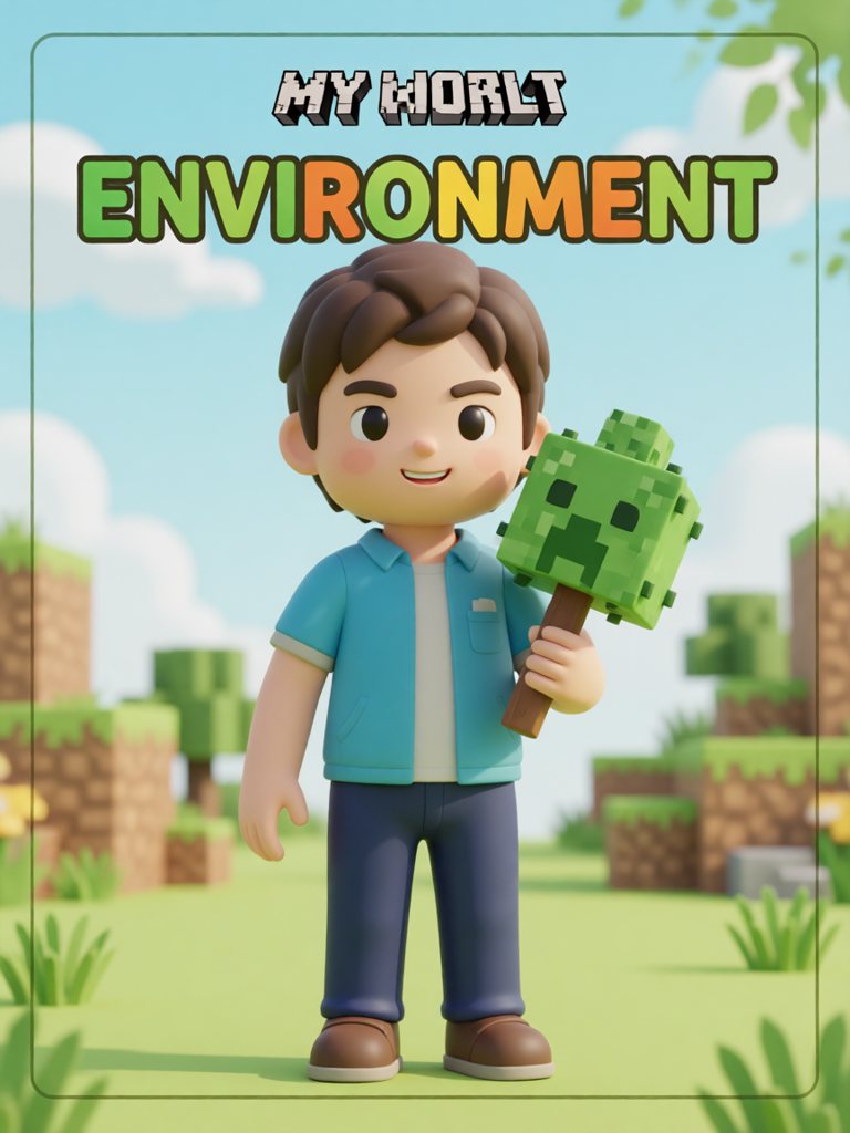 environment 单词卡插画