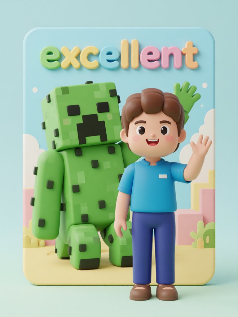 excellent 单词卡插画