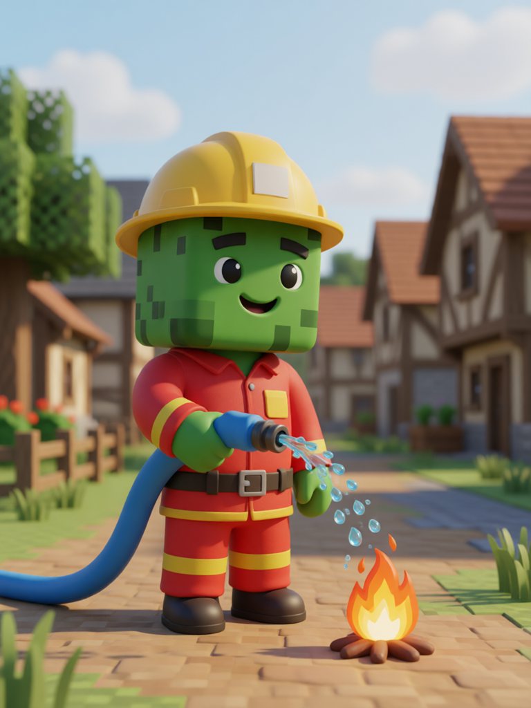 firefighter 情景插画