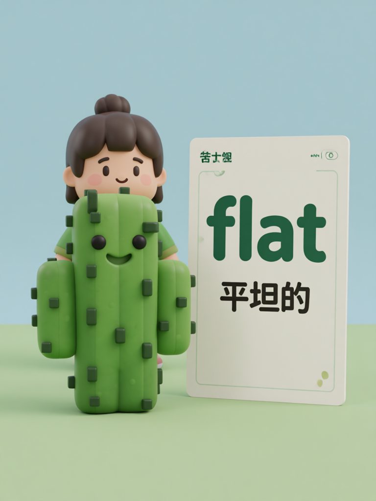 flat 单词卡插画