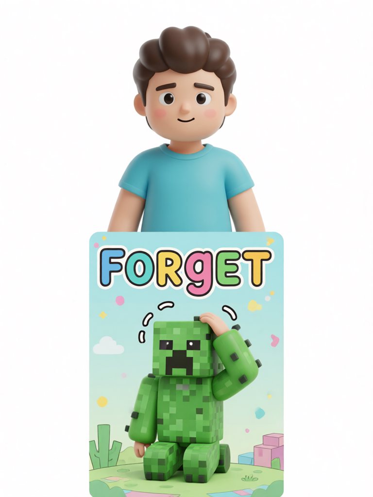 forget 单词卡插画