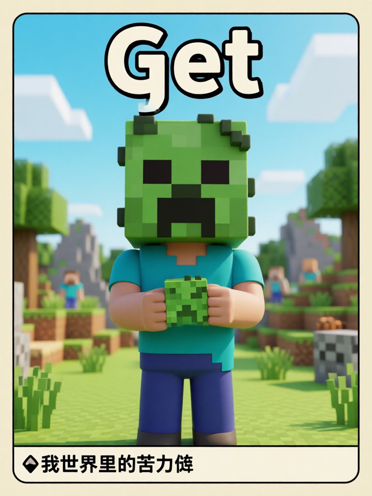 get 单词卡插画