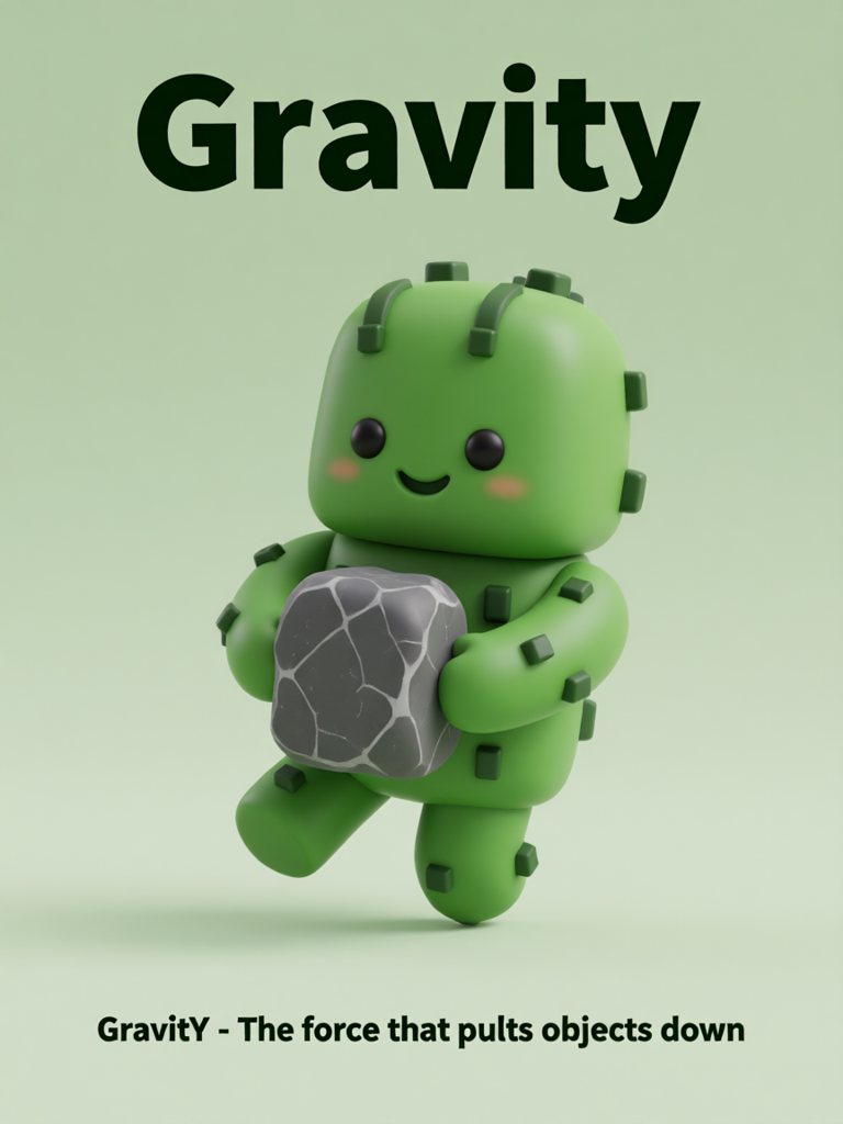 gravity 单词卡插画