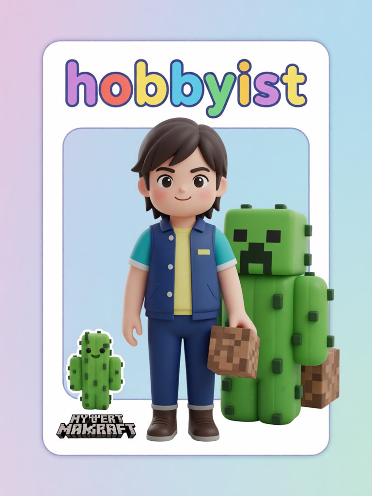 hobbyist 单词卡插画