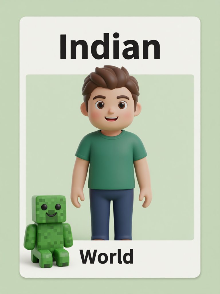 Indian 单词卡插画