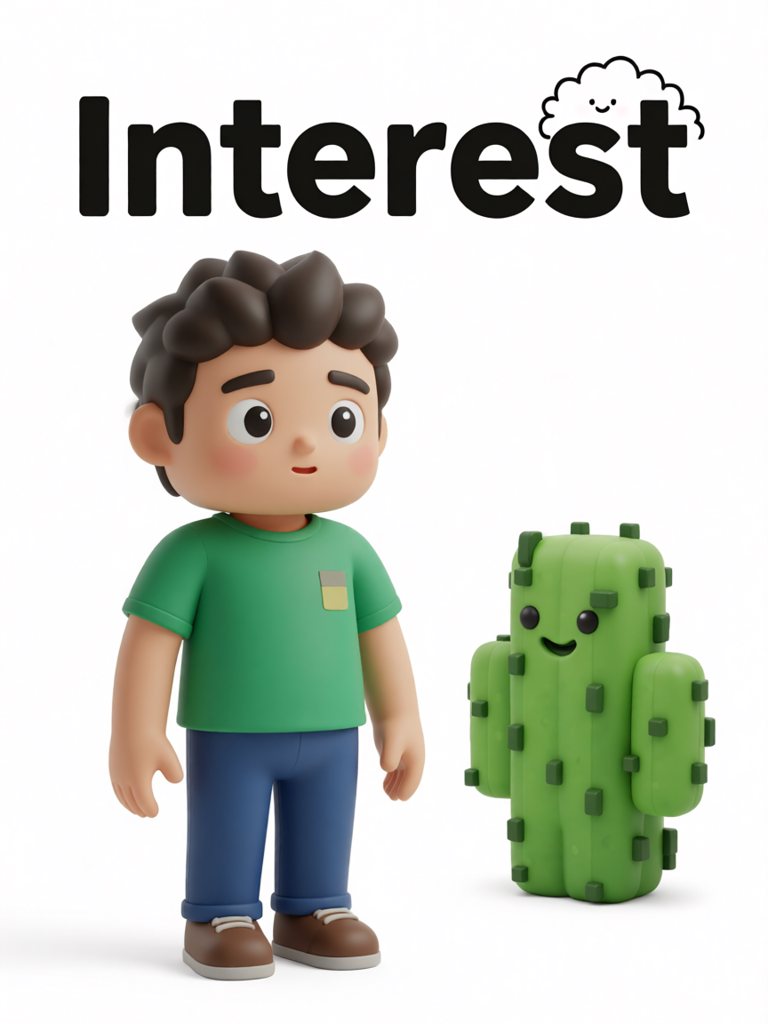 interest 单词卡插画