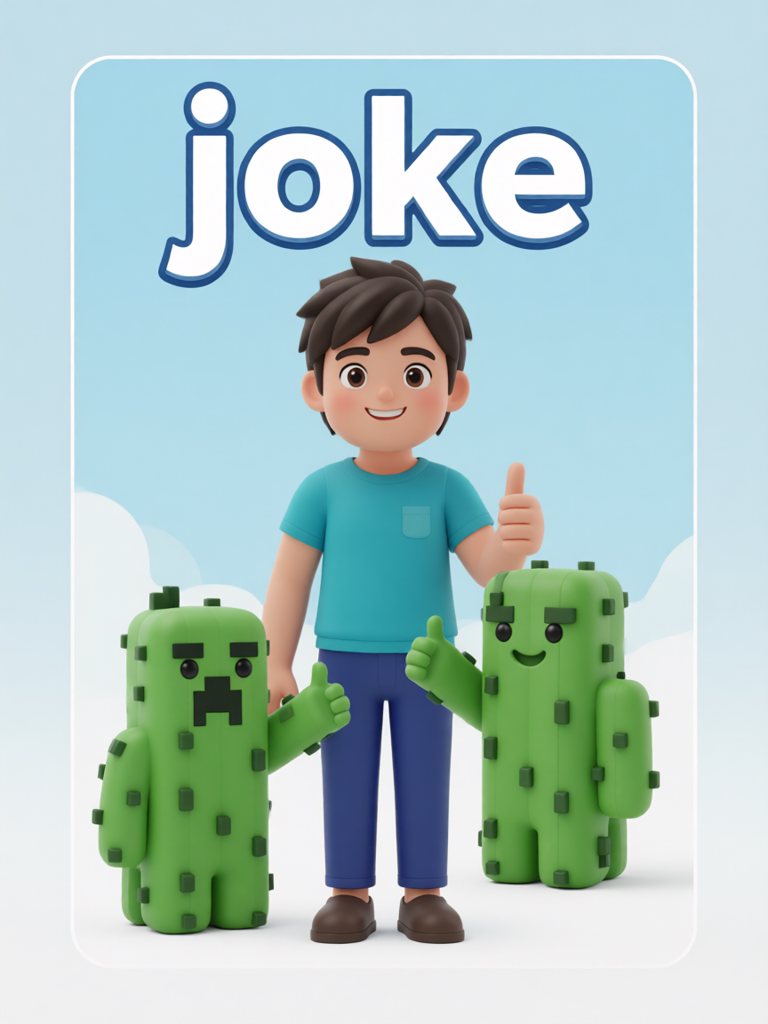joke 单词卡插画