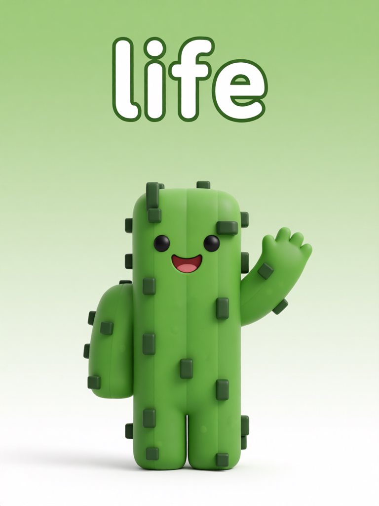 life 单词卡插画