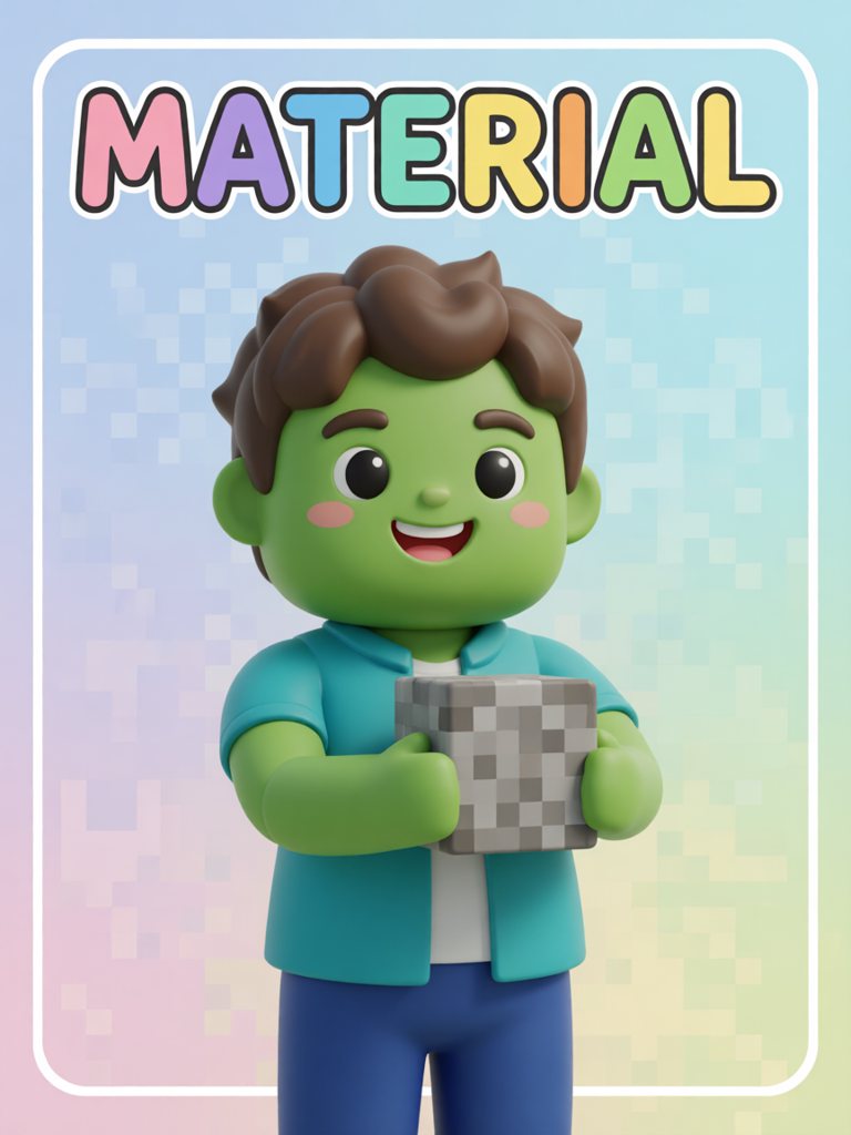 material 单词卡插画