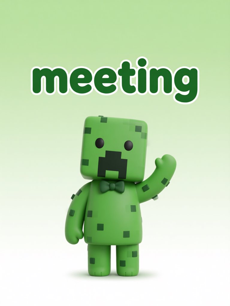 meeting 单词卡插画