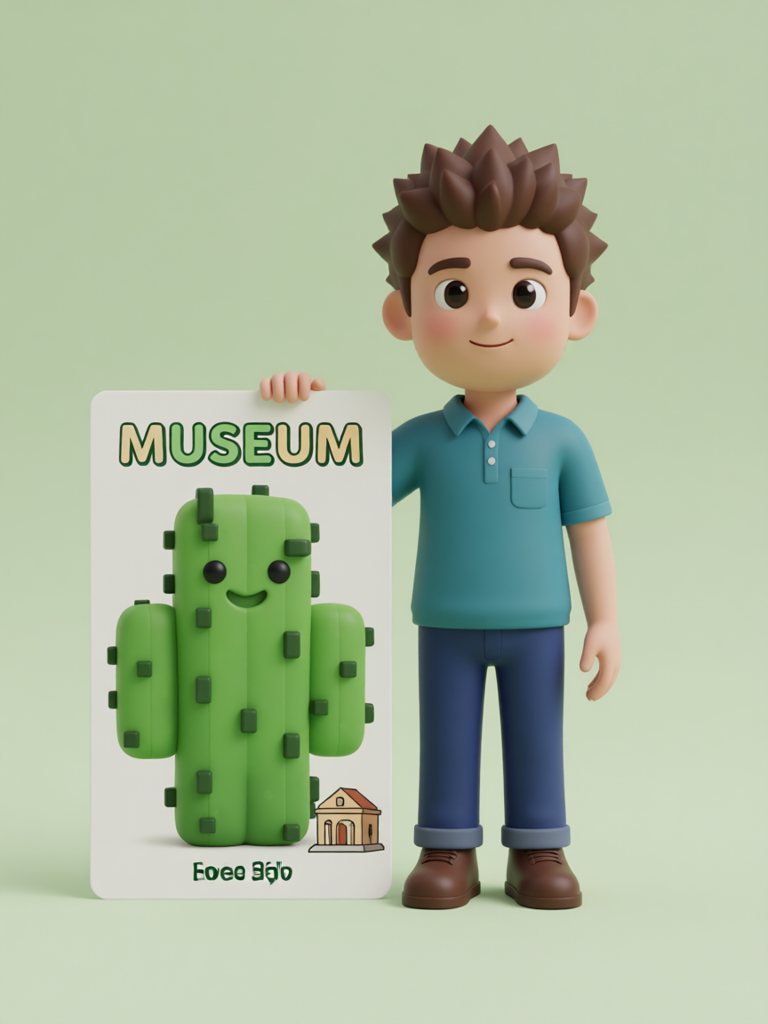 museum 单词卡插画