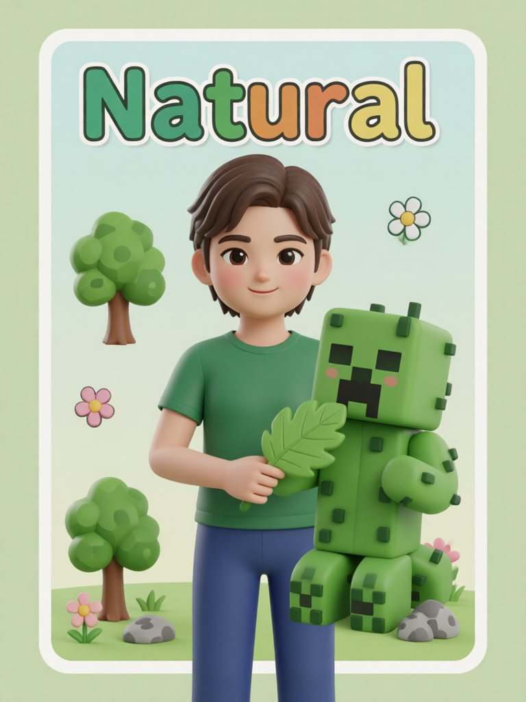 natural 单词卡插画