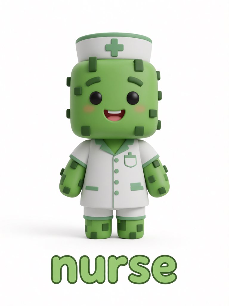 nurse 单词卡插画
