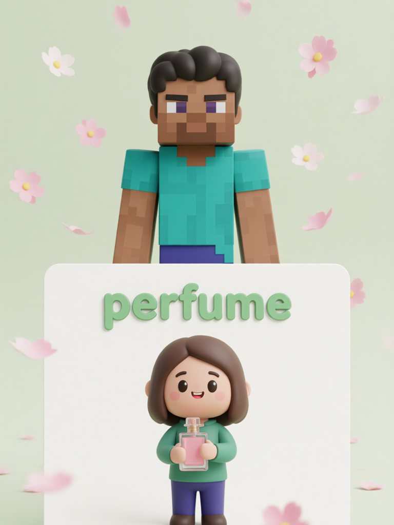 perfume 单词卡插画