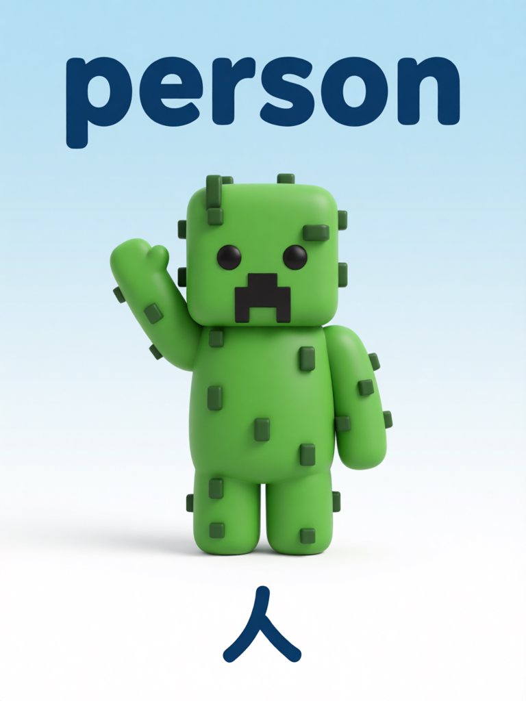 person 单词卡插画