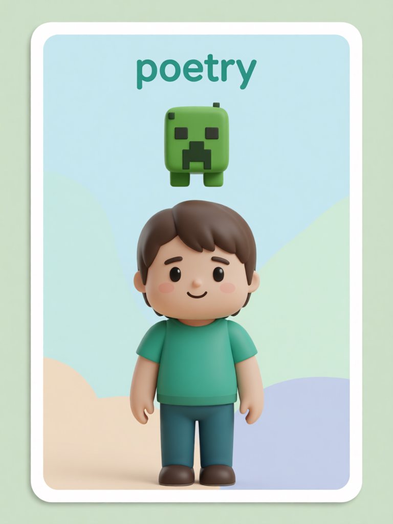 poetry 单词卡插画