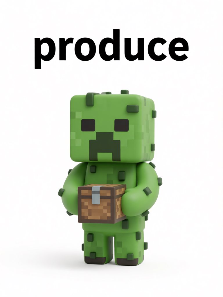 produce 单词卡插画