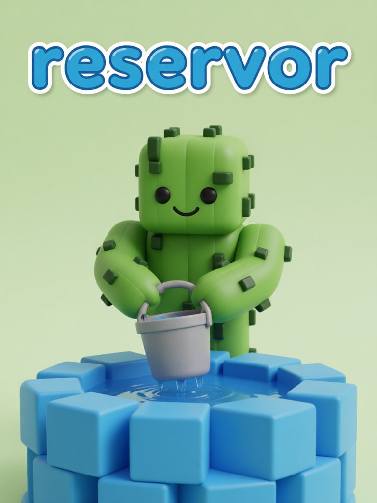 reservoir 单词卡插画