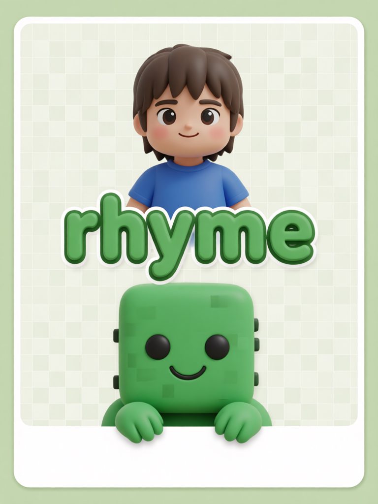 rhyme 单词卡插画