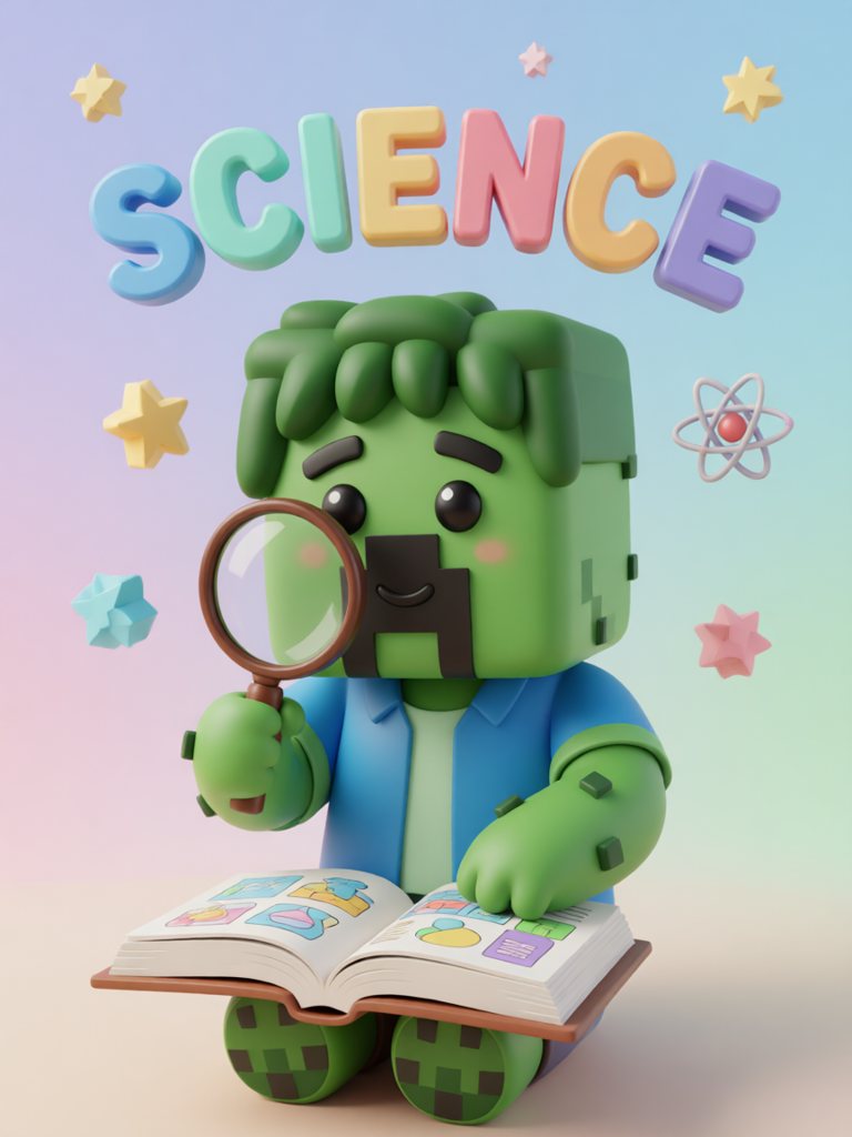 science 单词卡插画