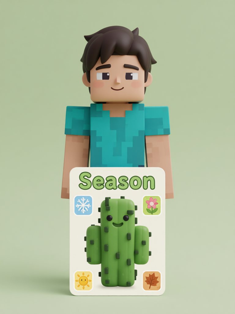 season 单词卡插画