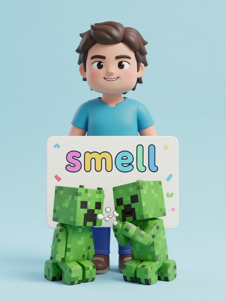 smell 单词卡插画