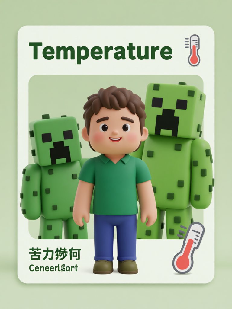 temperature 单词卡插画