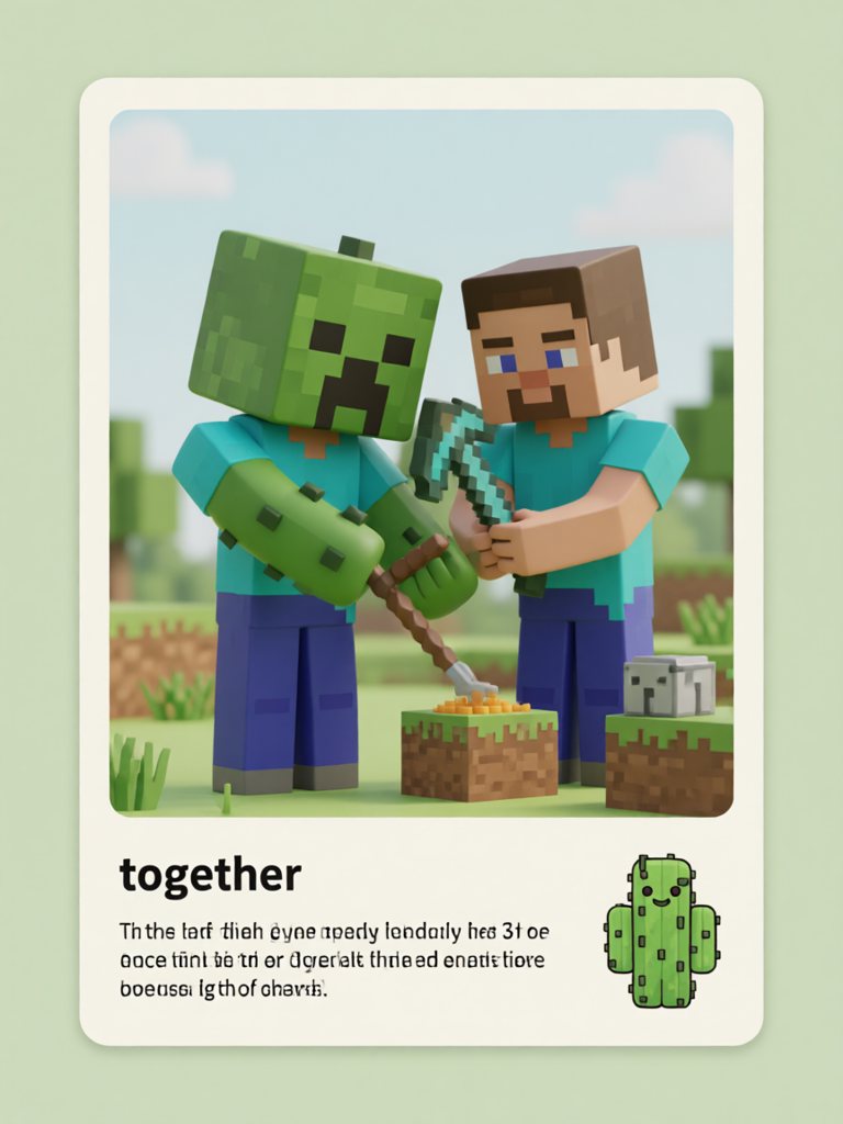 together 单词卡插画