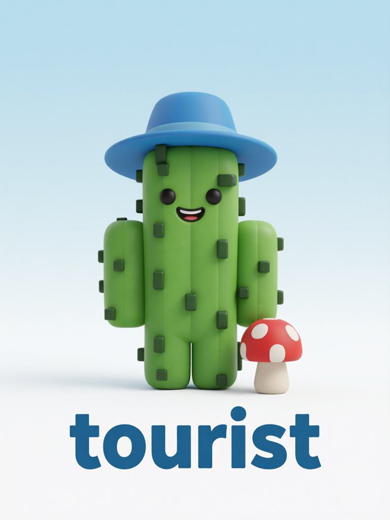 tourist 单词卡插画