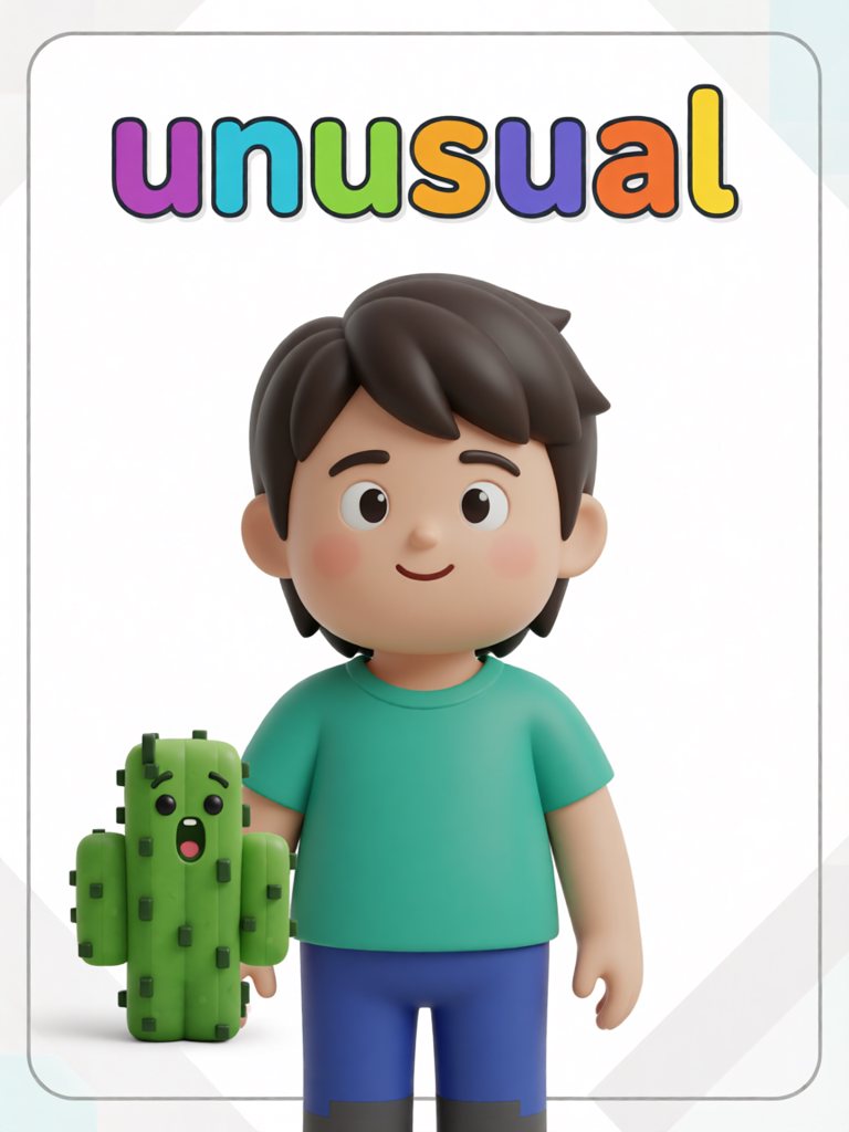 unusual 单词卡插画