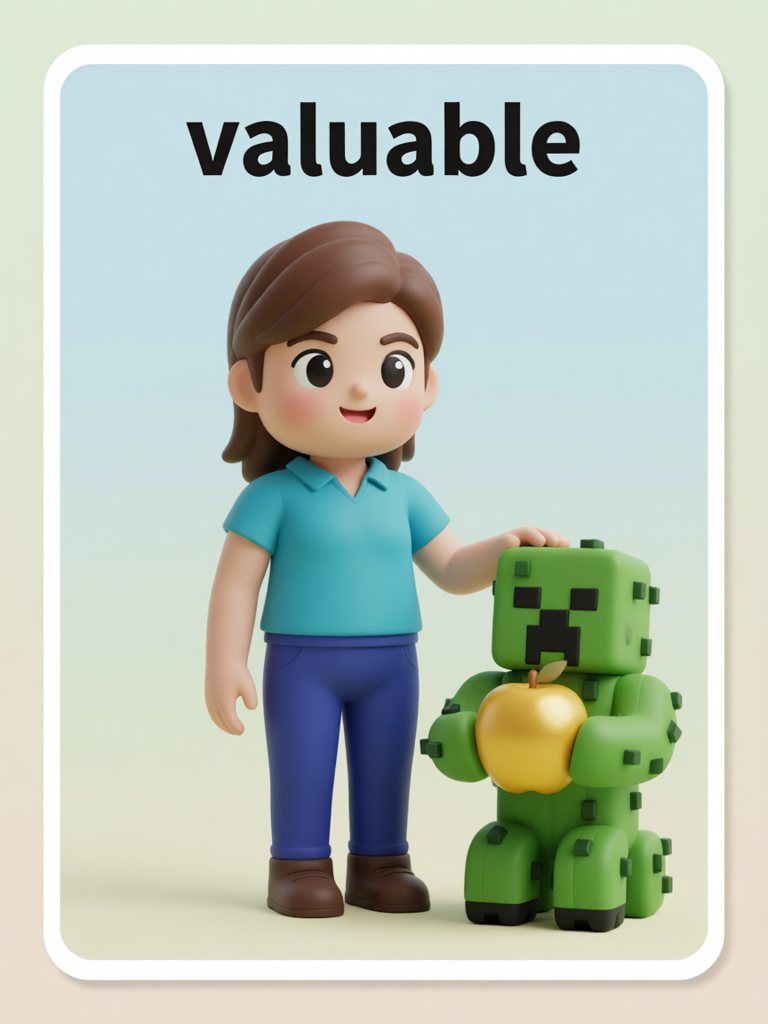 valuable 单词卡插画