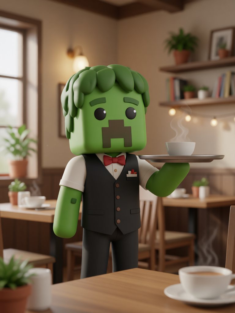waiter 情景插画