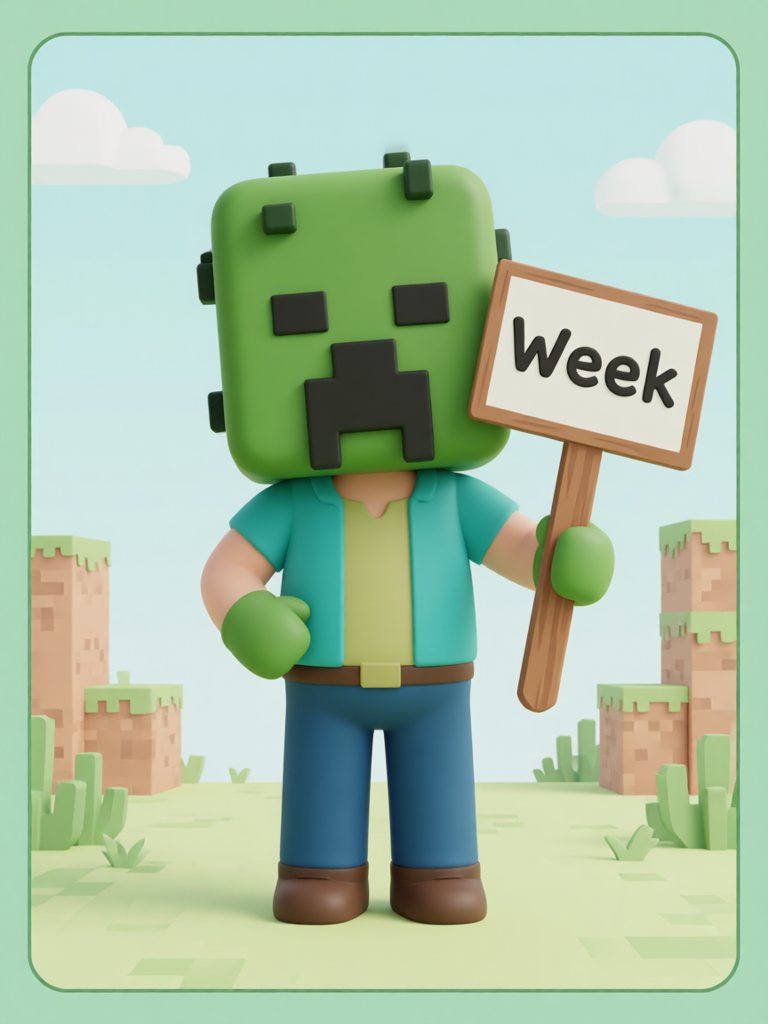 week 单词卡插画