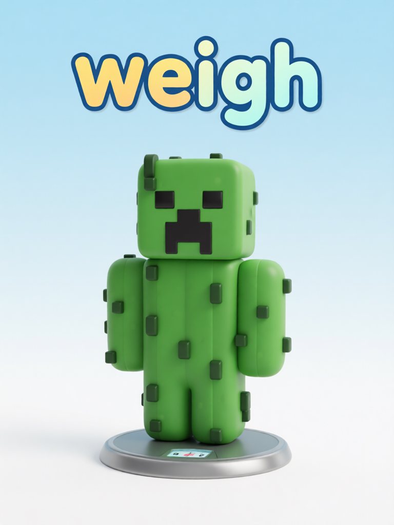 weigh 单词卡插画