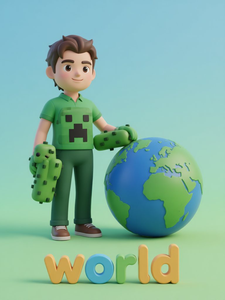world 单词卡插画